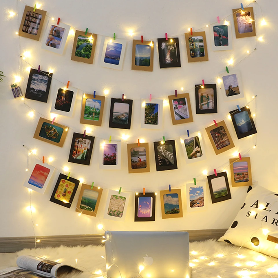 2M/5M/10M LED Photo Clip String Fairy Lights USB & Battery Wire Wall Party Decor