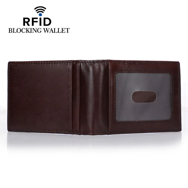 Новый мужской кошелек из натуральной кожи с RFID блокировкой зажим для денег