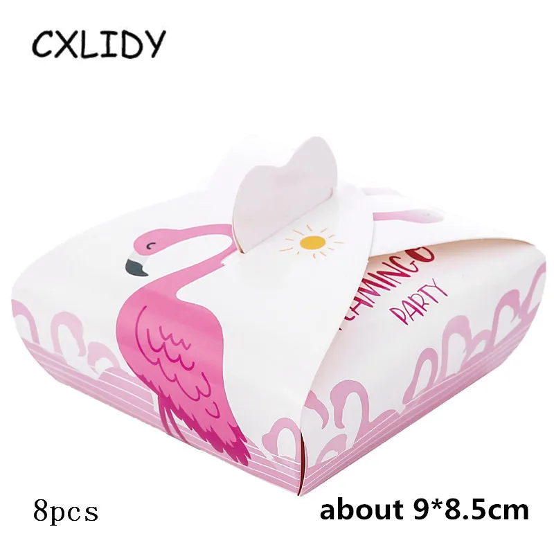 Flamingo Festival Party Set Children's Birthday Decoration Cutlery Set Paper Tray Straw Cup Candy Box Invitation Card qq173 (9)