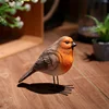 1 Pair Robin Birds Redbreast Mockingbird Simulation Resin Home Decor Fairy Garden Animal Farmhouse Figurines Miniatures Gift ► Photo 1/6