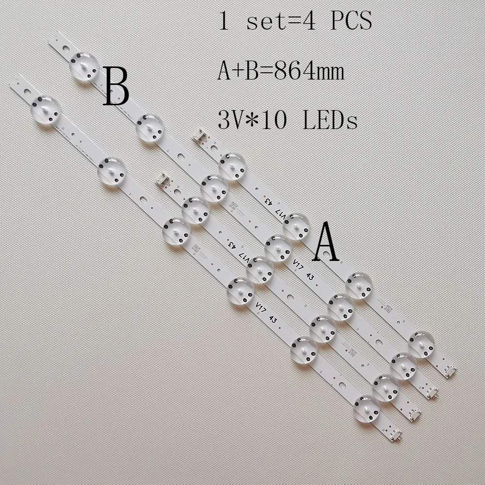 4 шт. (2A + 2B)/набор новых светодиодных лент для lg 43 &quotV17 Art3 2867 6916L 2744A 2743A 2867A 2867F 2867B
