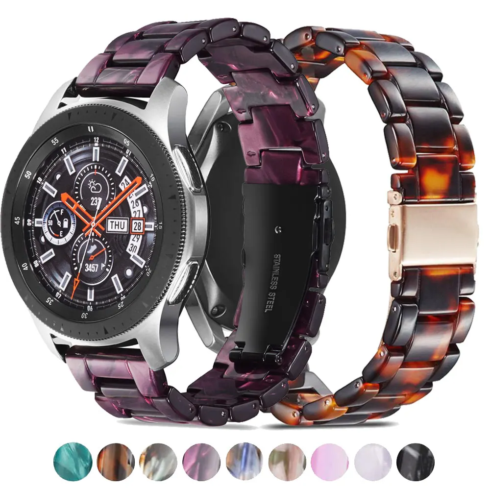 

20mm 22mm Resin Watch Band strap for Samsung Galaxy Watch Active2 gear s3 stainless steel buckle galaxy 46mm huawei gt watchband