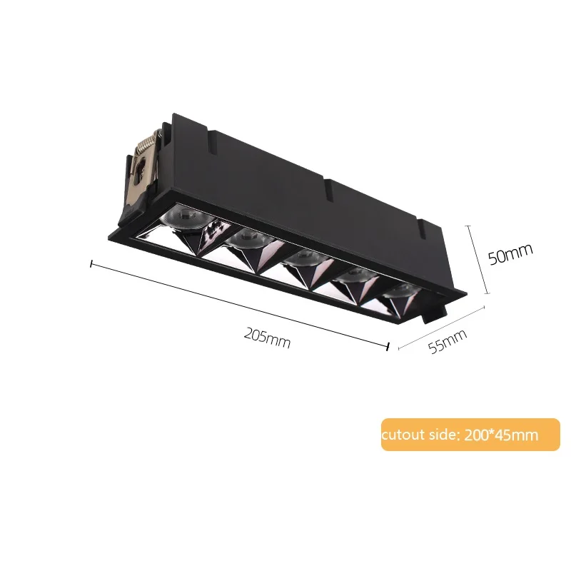 outside up and down lights Aisilan led grid ceiling spot light embedded downlight line lights COB rectangular ceiling lamp without main lights CREE smart led downlights Downlights