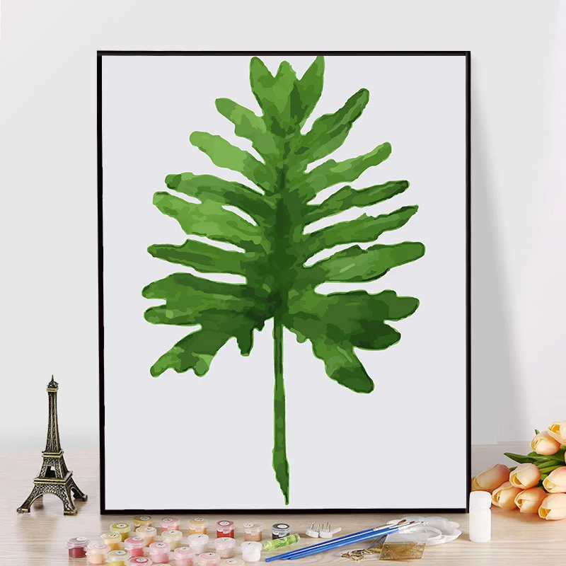 

DIY Digital Oil Painting Hand-Painted Painting Core Living Room Cartoon Animation Coloring Painting Decorative Painting Green Ve