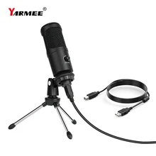 Yarmee microfone usb microfone condensador computador vocais gravação de estúdio microfone para youtube vídeo skype jogo de bate-papo podcast yr07