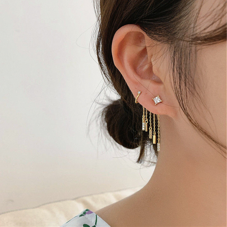Tassel Chain Earrings main image 1