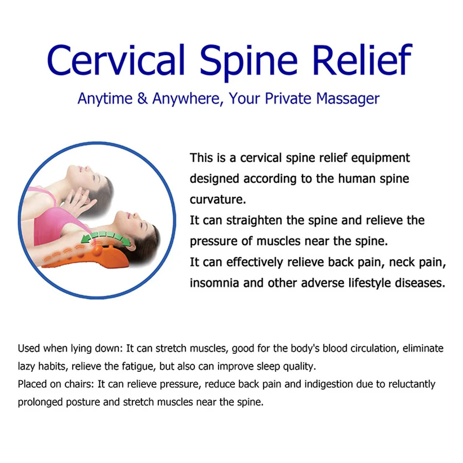 Correct Cervical Vertebra Lumbar Traction Straight Spine Spine Relax Back Massage Board Brace Back Stretching Device Health Care