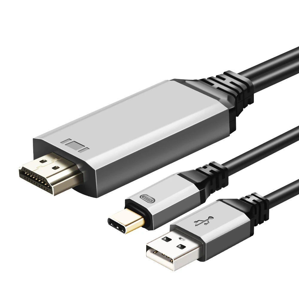 4 K USB c Тип-C к HDMI UHD HDMI кабель для Macbook 2015/6/7 samsung S8 Hp X2 Зарядный Кабель-адаптер T0.111 2 м
