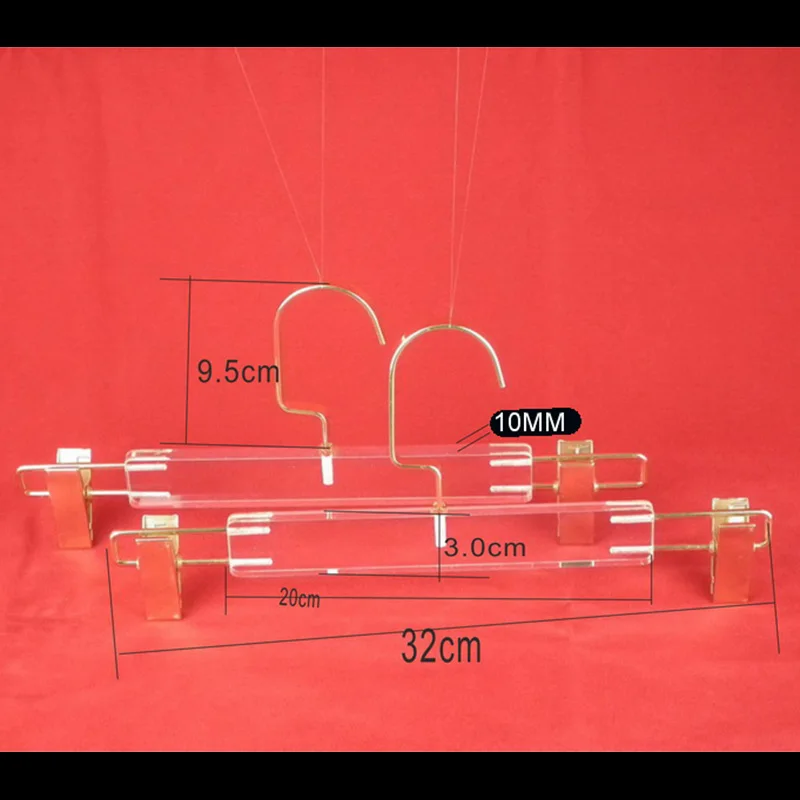 10 штук вешалки Оригинальные заводские Горячие прямые продажи пластиковые прозрачные акриловые вешалки для хранения женской одежды - Цвет: K1020 pants hanger