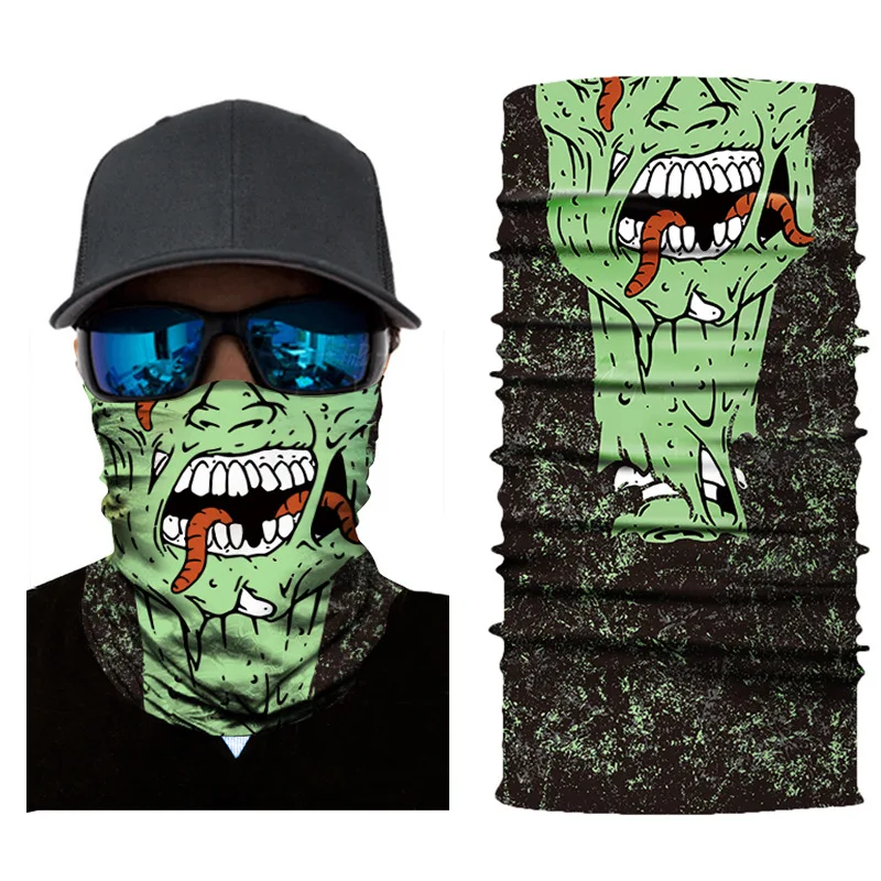 Men Digital print seamless Magic headband Towel Clown bandana Skull riding gear quick-dry sun bib male scarf mens infinity scarf