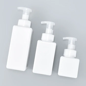 

250/450ml Square Clear Foaming Bottle Liquid Soap Whipped Mousse Points Bottling Shampoo Lotion Shower Gel Foam Pump Bottles