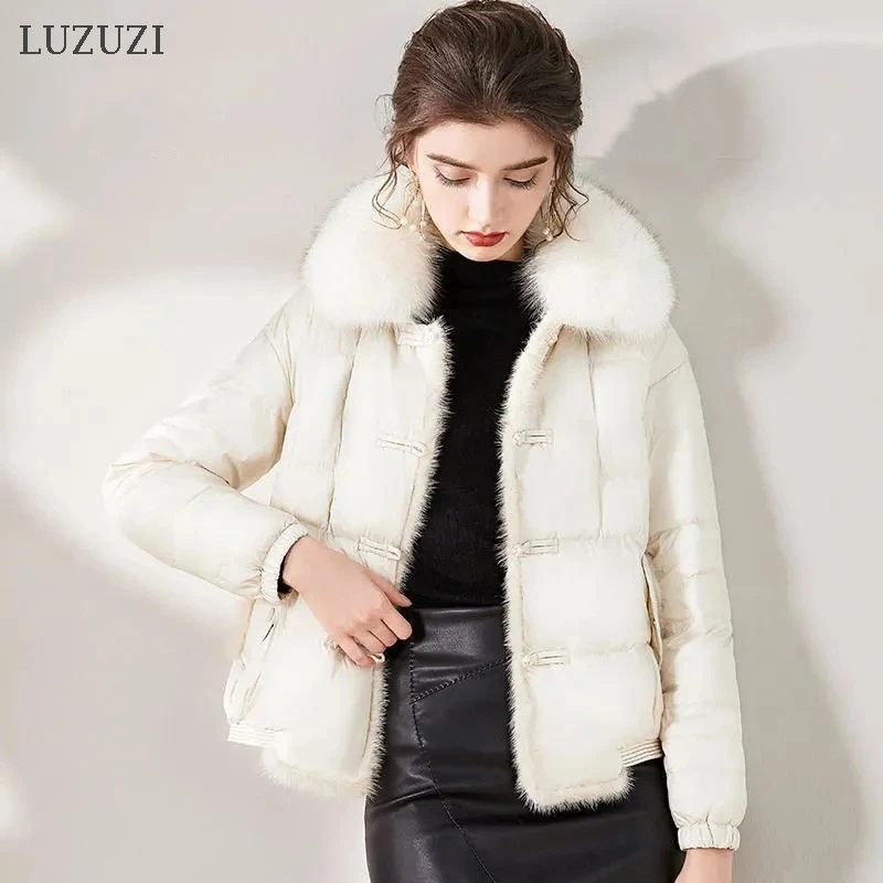 kubus isolatie Knipoog Luzuzi 2022 Real Fox Bontkraag Winter Vrouwen 90% Witte Eend Donsjack Losse  Elegante Parka Dames Korte Warm Puffer jas Vrouwelijke|Donzen jassen| -  AliExpress