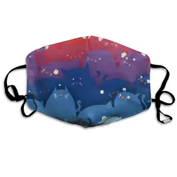 

YongColer Rainboe Cats Reusable Comfy Breathable Anti Dust Outdoor Half Face Masks Washable Warm Windproof Face Masks for Women