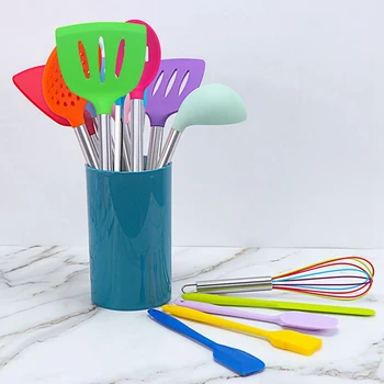 

15 Pcs Silicone Cooking Utensils Set Nonstick Cooking Tools Heat Resistant Baking Tool Kit Cookware Kitchen Accessories