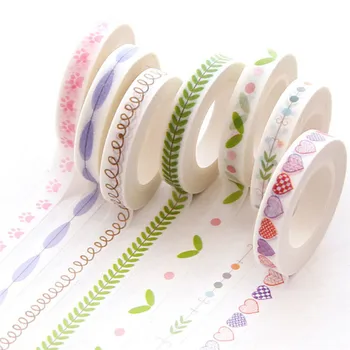 

7mm*10m Beautiful Plant Green Leaves Decorative Washi Tape Paper DIY Scrapbooking Masking Tape School Office Supplies