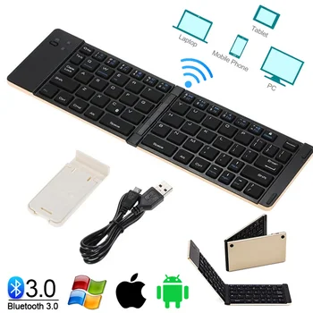 

Wireless Bluetooth Keyboard Foldable Wireless Keyboard Folding Portable Ultra Slim Blue tooth Keyboard for Windows/Android/iOS