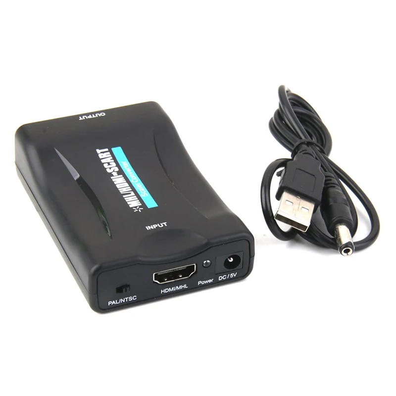 HDMI к SCART композитный видео конвертер стерео аудио адаптер+ USB кабель черный