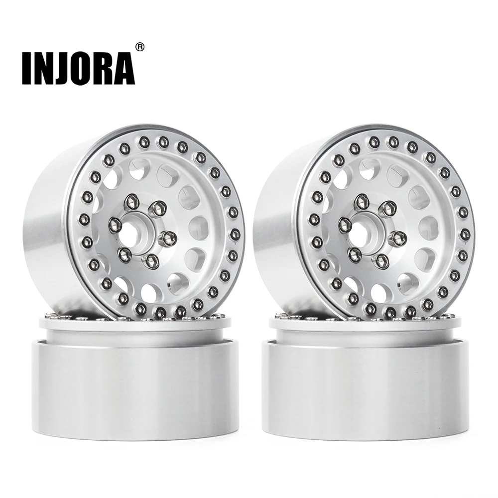 INJORA – Jantes en alliage d'aluminium pour voiture RC 1/10, 4 pièces de 1,9 pour chenille axiale SCX10 SCX10 II 90046 AXI03007 Traxxas TRX4 D90