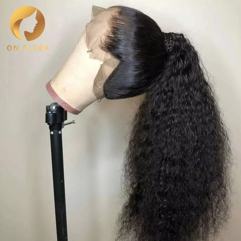 360 Lace Front Wig Human Hair Wigs For Black Women Pre Plucked With Baby Hair Short Bob Ponytail Hair Deep Curly Water Wave Wig