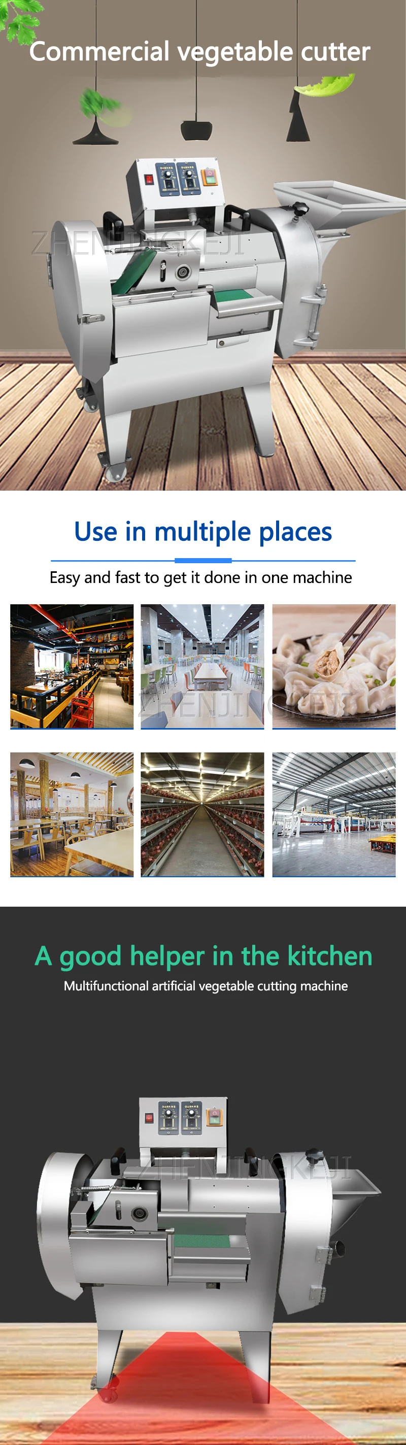 Description Picture 2 of itemFully Automatic Multifunctional Vegetable Cutter Commercial Vegetable And Potato Shredder Canteen Kitchen Electrical Appliances
