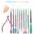 Multi-Type Rainbow Нержавеющая Сталь Nail Art Инструменты Толкатель Кутикулы Мертвая Кожа Вилка Гель Для Удаления Щипцы Пинцет Педикюр Маникюрный Набор