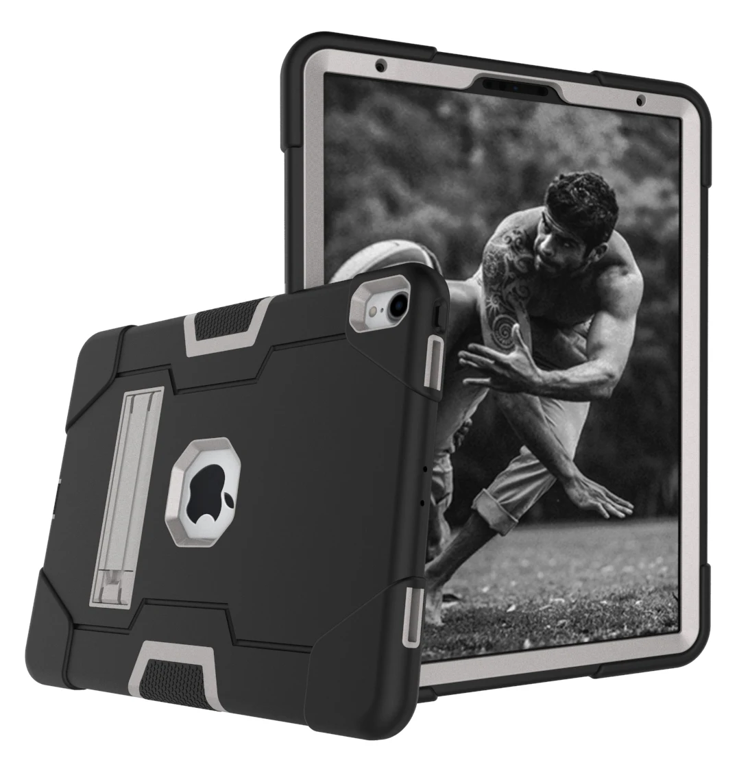 for iPad 11 black A Роскошный чехол для iPad Pro 11 A2013 A1934 a8080. ударопрочный чехол, прочный Чехол, безопасный силиконовый+ защитный чехол для задней панели - Color: for iPad 11 black A
