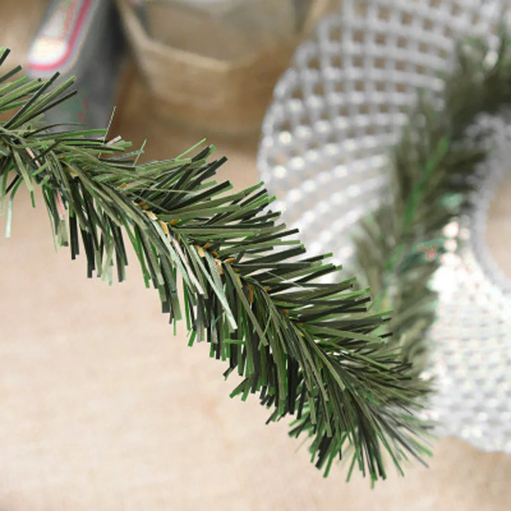 5.5M/7.5M Hanging Tinsel Decoration natal Christmas Party Xmas Tree Leaves Plastic Green Rattan Ornaments Hanging Decorations