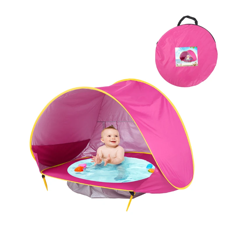 Kinder Baby Badematte Sonnenschutz mit Dach Pop up mit Tasche 71x146 cm  NEU 
