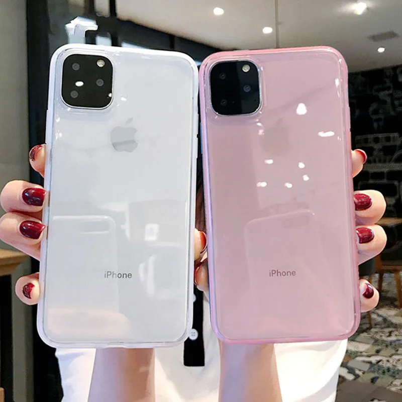 

luxury Transparent Shockproof Frame Phone Case For iPhone 7 8 6 6s Plus 11 Pro X XR XS Max Soft TPU Silicone Solid Back Cover