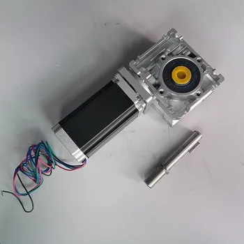 

Ratio 10:1 Worm Gearbox RV040 Speed Reducer 18mm Output Nema34 Stepper Motor 6A 150MM 12NM 1700Oz-in Convert 90 Degree