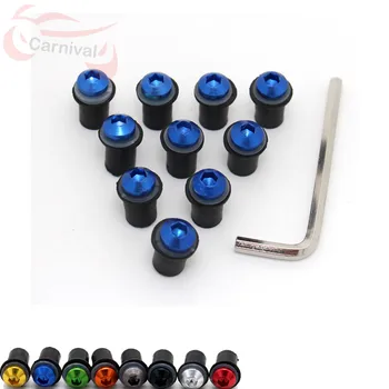 

10 Ps Motorcycle 5mm Windshield Screw Bolts Nut Kit For YAMAHA YZF R1 R3 R6 R15 R25 FZ6 MT-07 MT 07