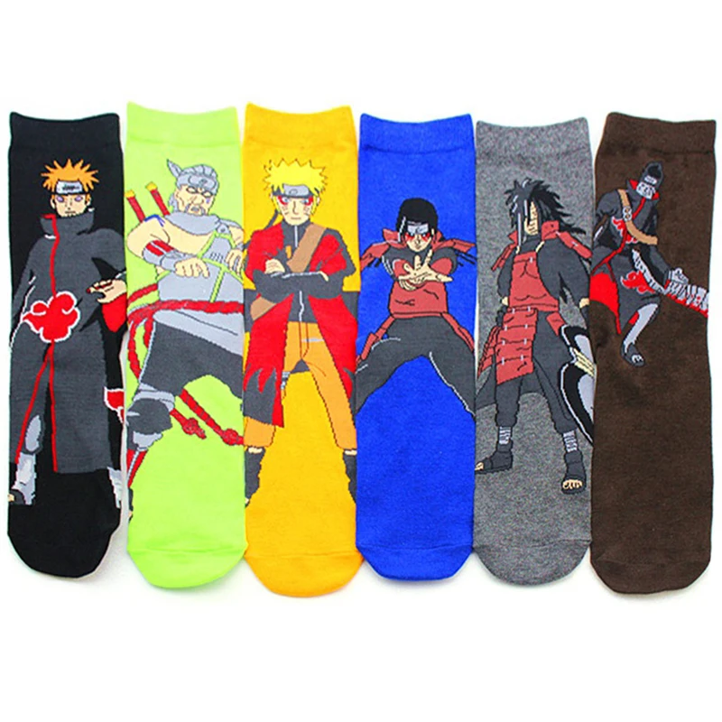 Оптовая продажа 60 пар реквизит для Дня всех святых аниме мужской носки для девочек бренд индивидуальный хлопок мультфильм Uzumaki Naruto для