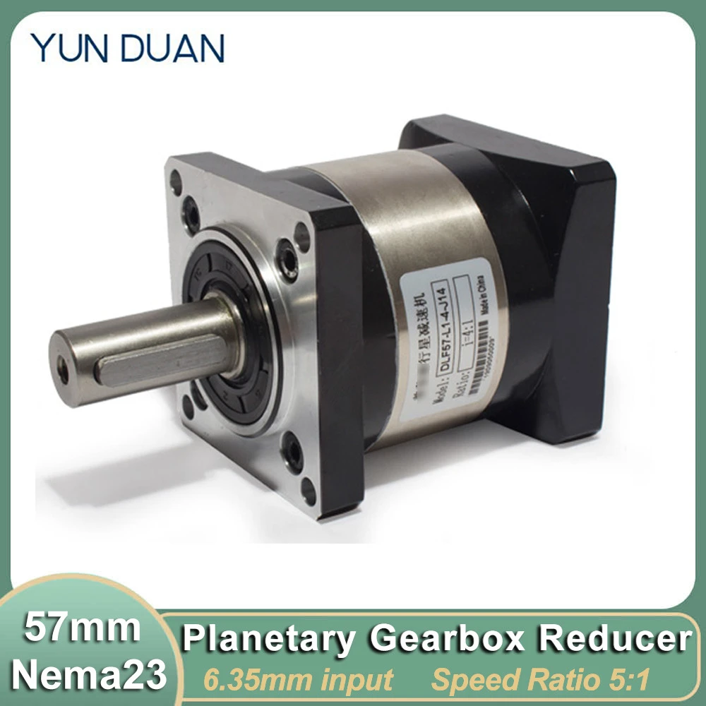 Fevas Ratio 24:1 Planetary Gearbox Nema23 57mm Speed Reducer 8MM Input 14mm Output Carbon Steel Gear for Flange Stepper Motor Fevas Ratio 24:1 Planetary Gearbox Nema23 57mm Speed Reducer 8MM Input 14mm Output Carbon Steel Gear for Flange Stepper Motor