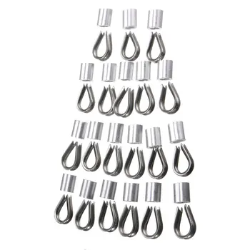 

20 Pack of 3.0mm Standard Thimbles & Ferrules For 1/8" 3.2mm Wire Rope Cable