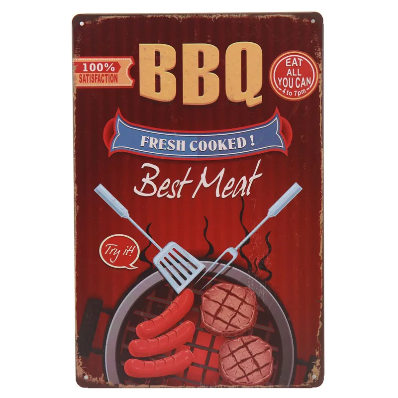 DAD'S BBQ оловянные знаки Ретро табличка Настенный декор Бар Паб винтажные наклейки плакат пластина металлические знаки железная живопись Тинтин 8x12 дюймов H78