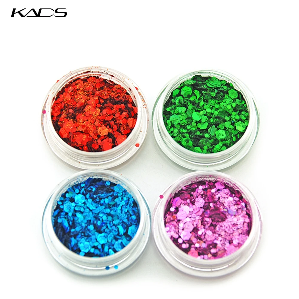 KADS НОВОЕ Прибытие MIX Ногтей Порошок. Nail Art Украшение Блеск Порошок для блеск