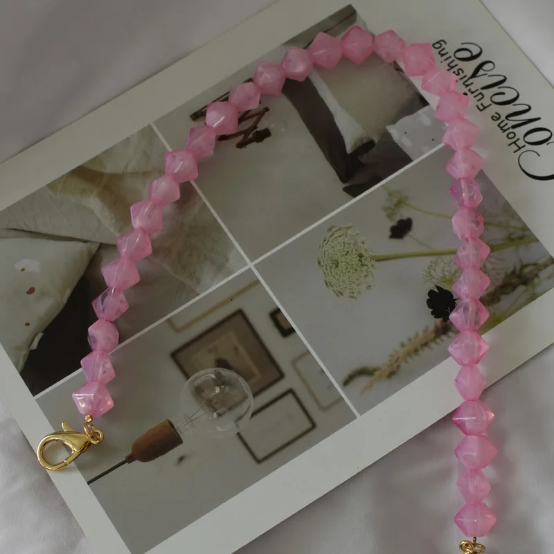 pink 1 шт. 30 см/60 см/120 см Съемный сменный наплечный ремень сумка башня акриловая капелька Смола сумка цепочка ремень сумка аксессуары - Цвет: pink