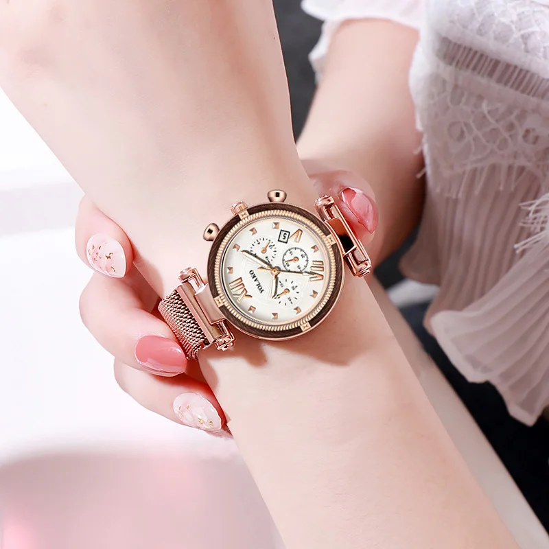 relógio feminino, quartzo, moda feminina, relógio de pulso, novo, 6 peças