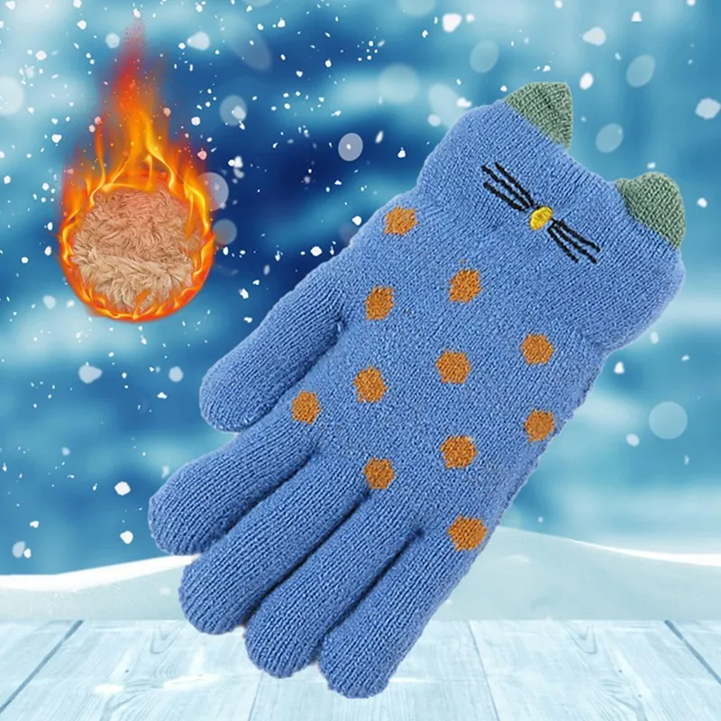 Детские перчатки на возраст от 3 до 6 лет зимние теплые вязаные перчатки для маленьких девочек и мальчиков теплые зимние Бархатные перчатки для мальчиков