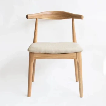 

Nordic dining chair solid wood croissant modern minimalist home ash
