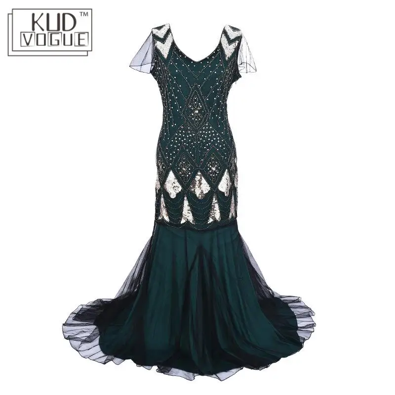 Летнее женское платье Gatsby Gala сверкающее винтажное с блестками длинные вечерние