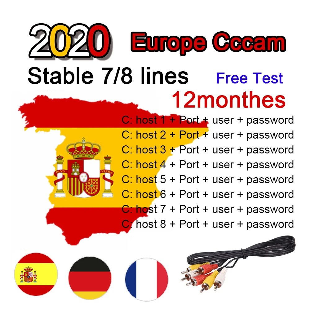 

CCCAM cline Spain OScam cline for 1 year Europe CCCAM Spain Germany Portugal Poland Stable for DVB-S2 Satellite Receiver Recept