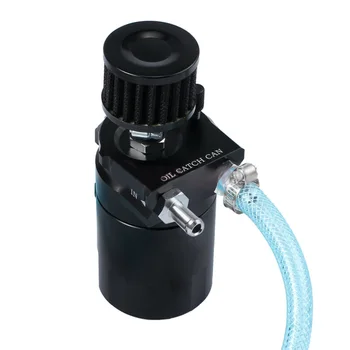

Car Oil Catch Reservoir Auto Tank Filter Cylinder Aluminum 300ml Hoses