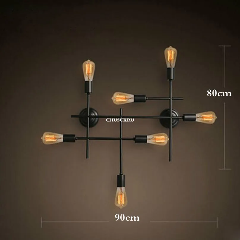 Европейский стиль, простой настенный светильник с 7 головками, железный настенный светильник, настенный светильник для коридора, кабинета