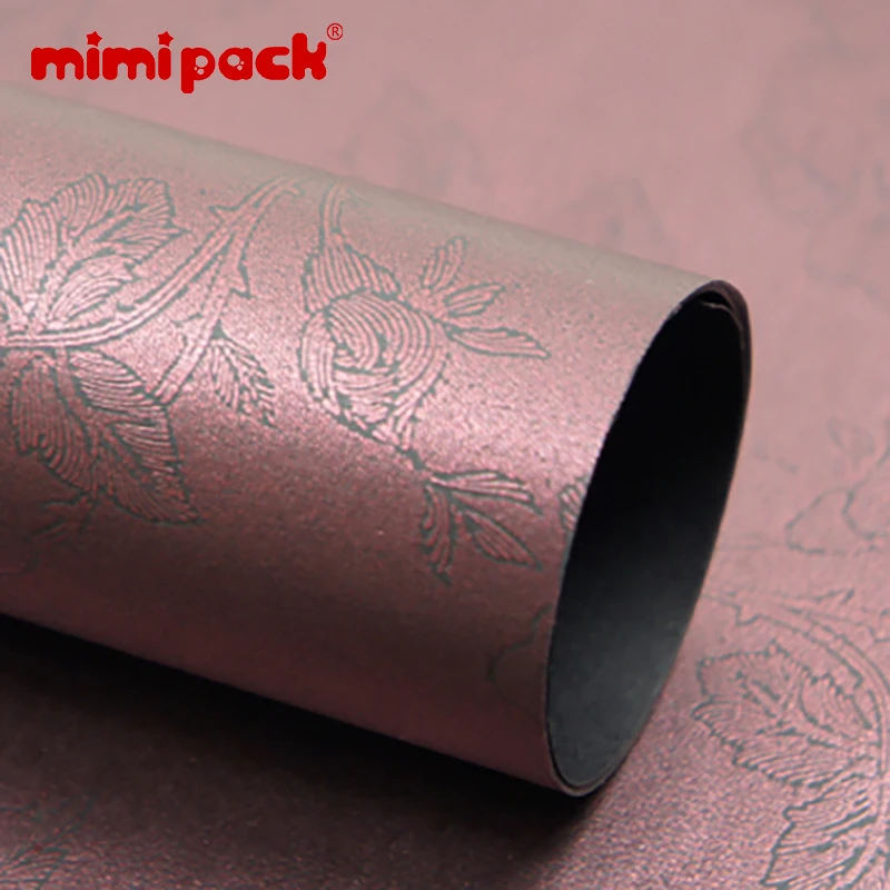 Purple Mimipack 20 штук утолщение Роскошная роза цветочный узор целлюлозы подарочная упаковка бумаги рулон для рождества, поздравление сезона - Цвет: Purple