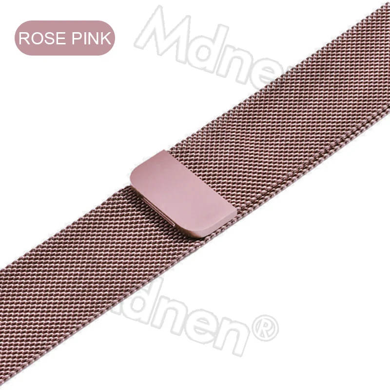 rose pink Миланская петля, ремешок для Apple Watch, 42 мм, 38 мм, Iwatch 4, 3, 2, 1, Mdnen, браслет из нержавеющей стали, часы с магнитной пряжкой - Цвет ремешка: rose pink