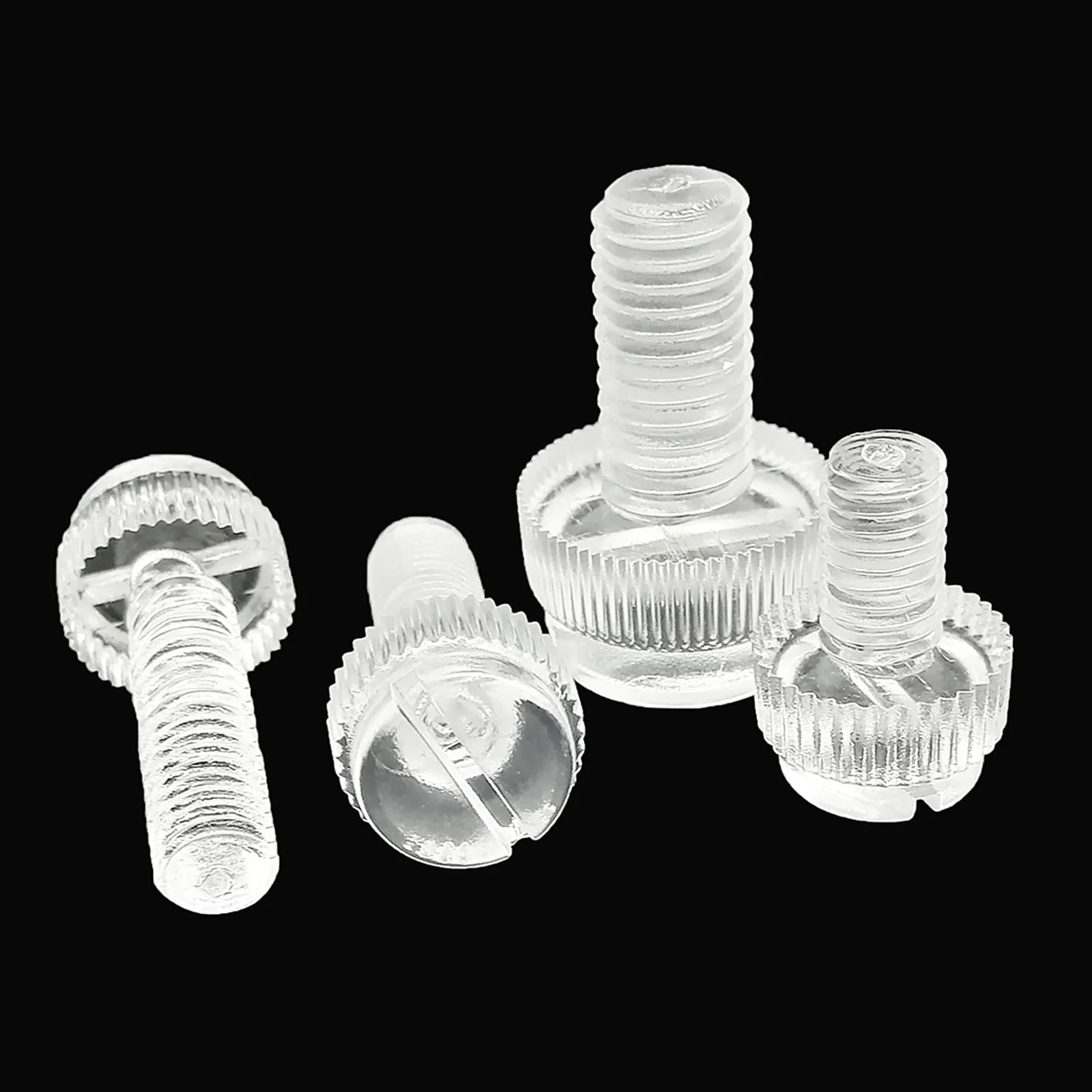 slotted+knurled M3 M4 M5 M6 M8 Lengths 10mm 60mm Acrylic Plastic Thumbscrews 