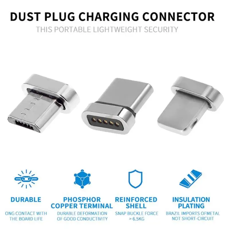 Магнитный Кабель с разъемом, Тип usb C 8 Pin адаптер быстрой зарядки магнит Зарядное устройство Вилки для телефона кабеля для передачи данных