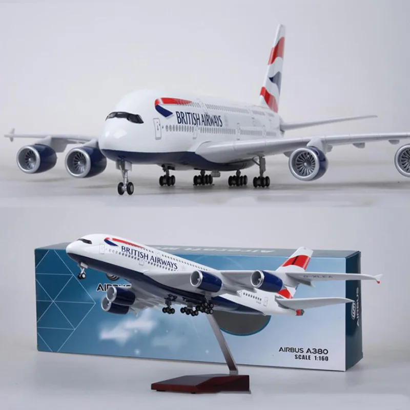 1/160 масштаб 50,5 см самолет Airbus A380 британская авиакомпания модель дыхательных путей W светильник и колесо литье под давлением пластиковая Смола самолет F коллекция