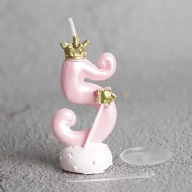 Симпатичные 0-9 формы день рождения номер свечи аксессуары для украшения торта кекса топперы детский душ вечерние принадлежности - Цвет: pink               5